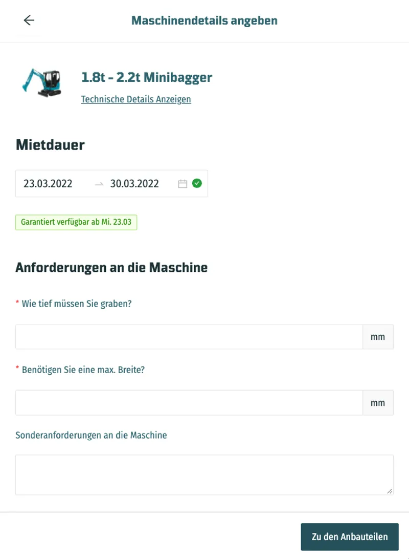 Technische Details und Anbauteile