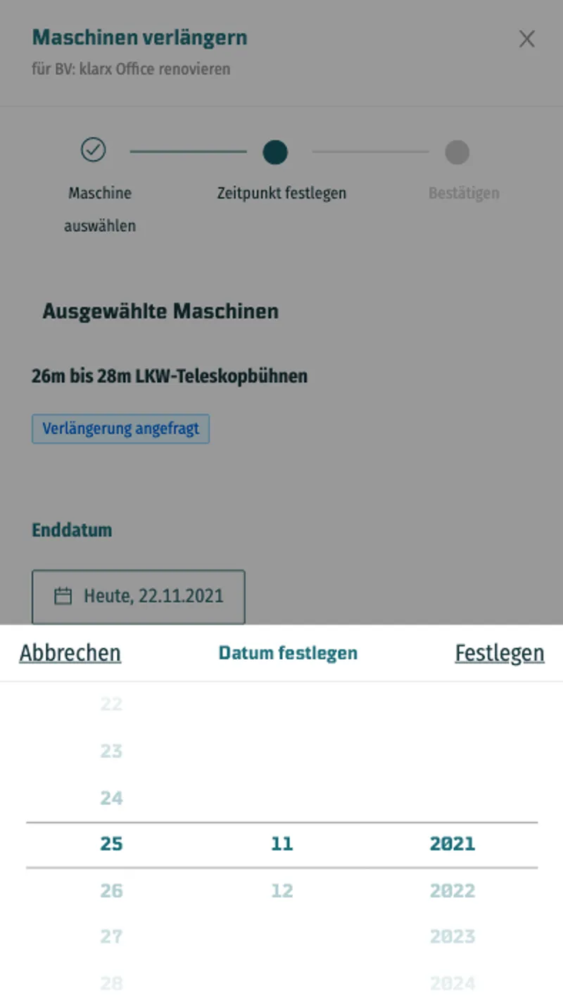 Schritt 2: Zeitpunkt festlegen
