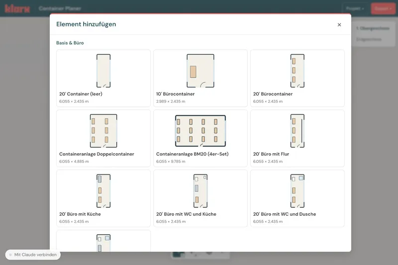 Elemente aus dem klarx Katalog auswählen