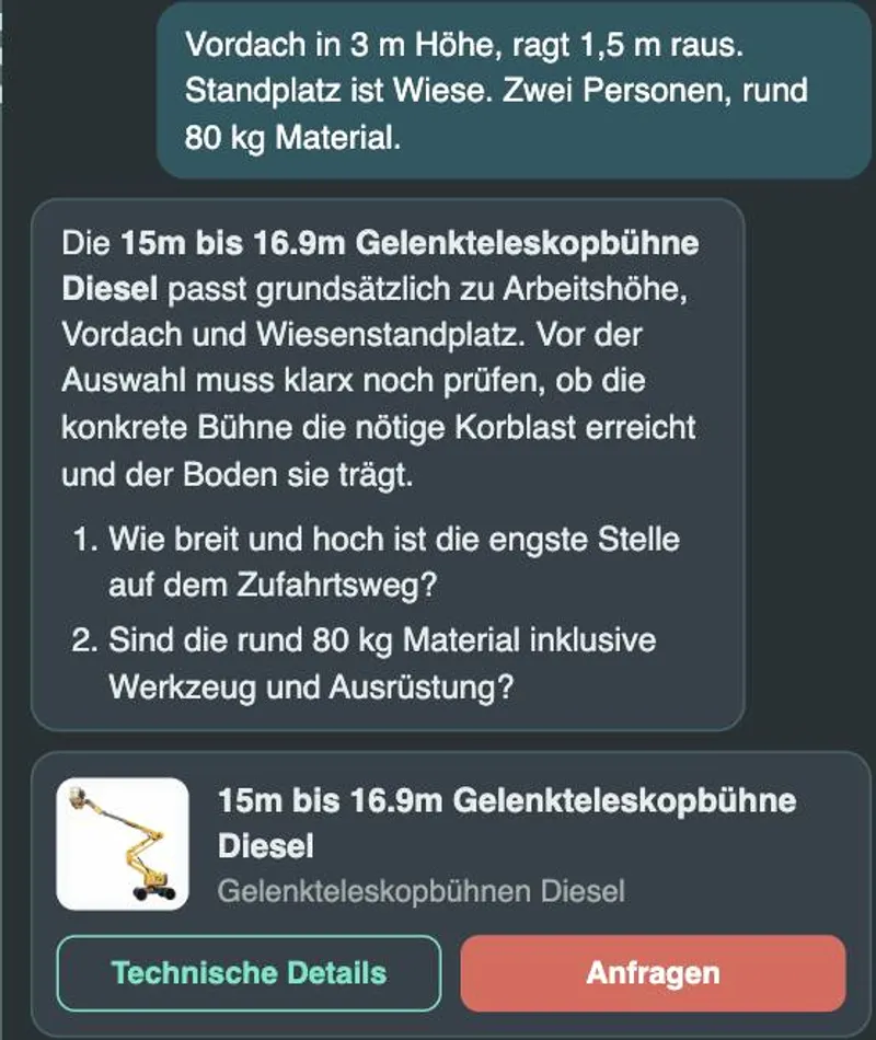 Für die Wiese: Gelenkteleskopbühne Diesel, direkt anfragbar