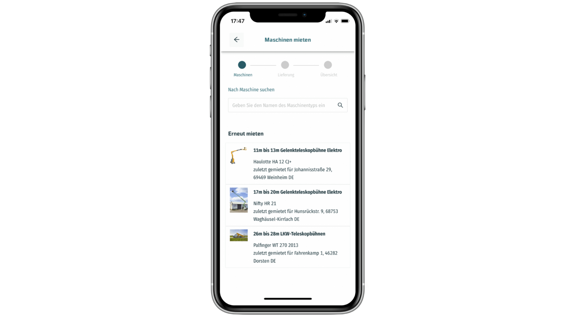 Mockup eines Smartphones mit dem klarxMANAGER